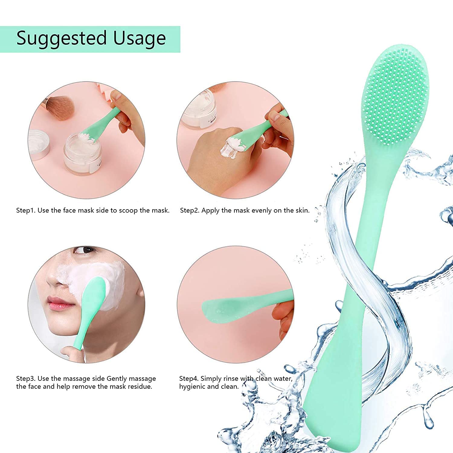 Double Ended Silicone Face Mask & Cleansing Brush YMDS
