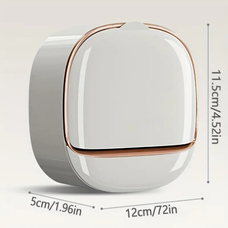 Milky White | Self-Adhesive Wall-Mounted Luxury Soap Holder with Lid and Drainage Tray YMDS