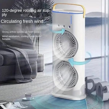 Mini Double Head Mist Fan with LED Light & Humidifier YMDS
