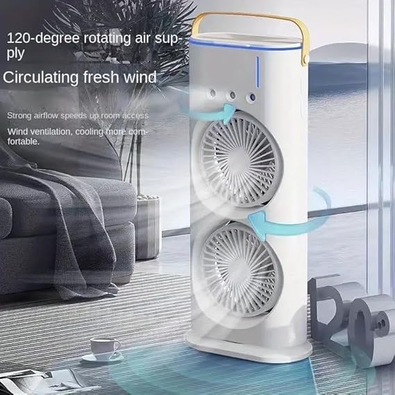 Mini Double Head Mist Fan with LED Light & Humidifier YMDS