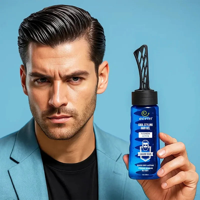 ECRIN Cool Styling Hair Gel 280ml with Active Collagen Strong Hold & Cool Fresh Effect YMDS