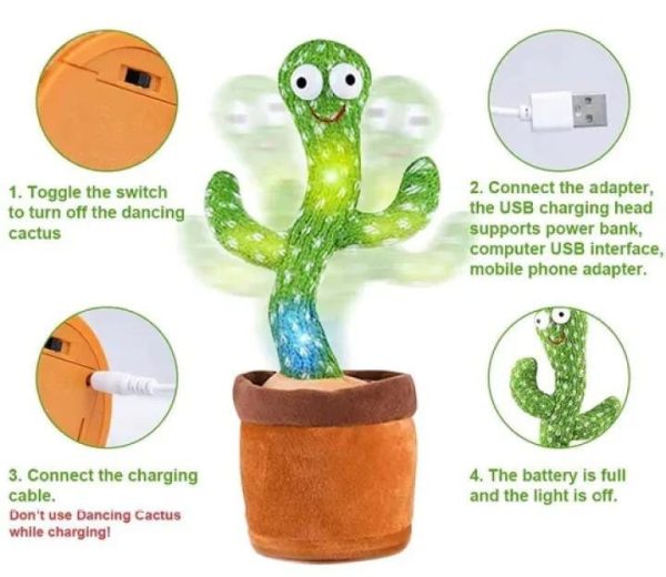 Rechargeable Dancing Cactus Toy with Hat YMDS