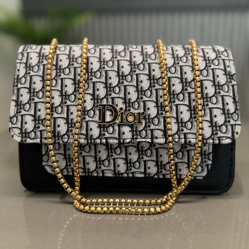 Black | Dior Oblique Canvas & Leather Flap Clutch YMDS
