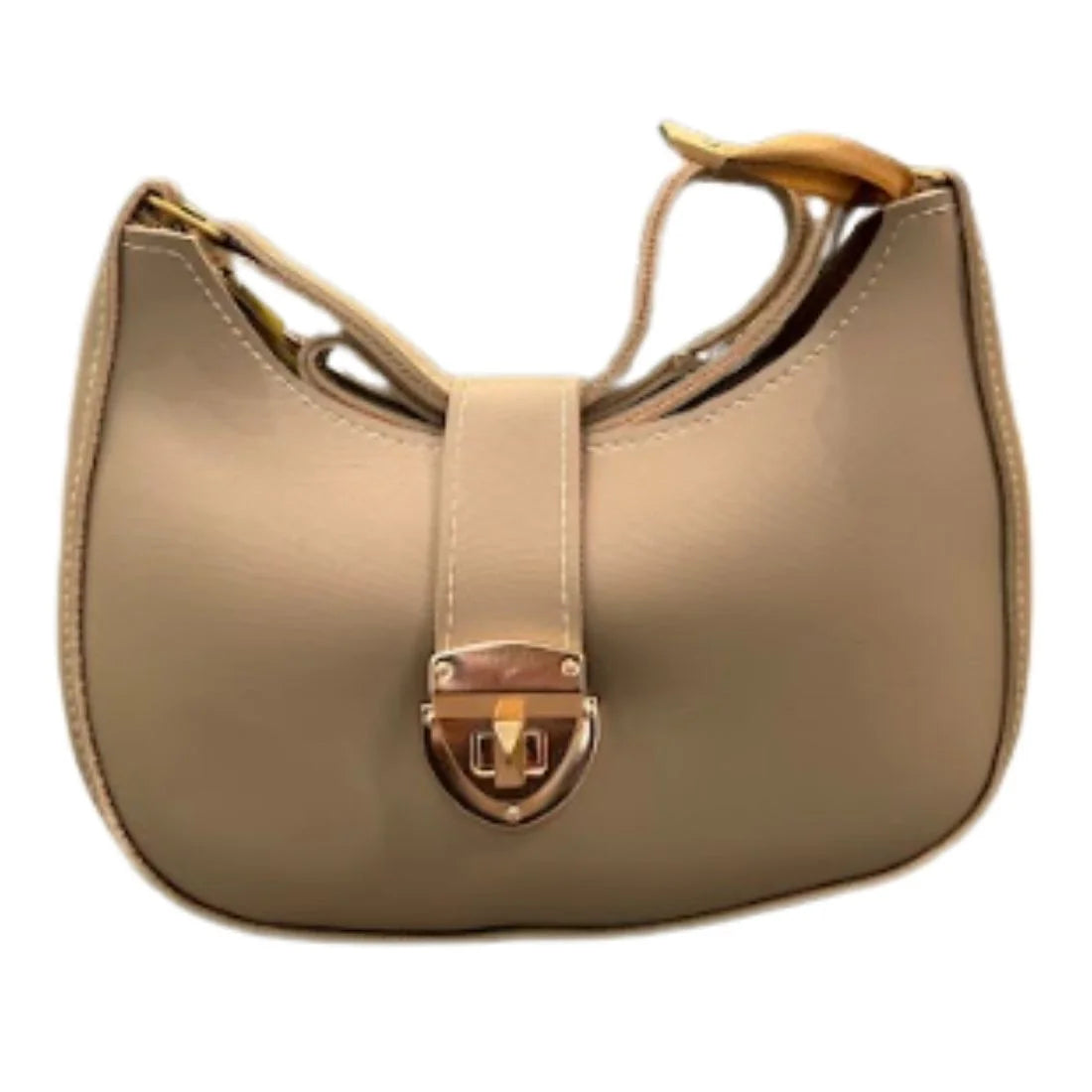 Crescent Leather Luxury Shoulder Bag for Women | Skin Color YMDS