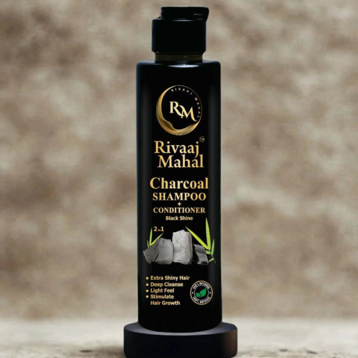 Rivaaj Mahal Charcoal Shampoo + Conditioner 2-in-1 | Black Shine Formula YMDS
