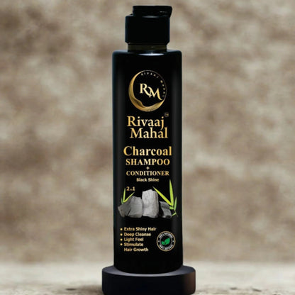 Rivaaj Mahal Charcoal Shampoo + Conditioner 2-in-1 | Black Shine Formula YMDS