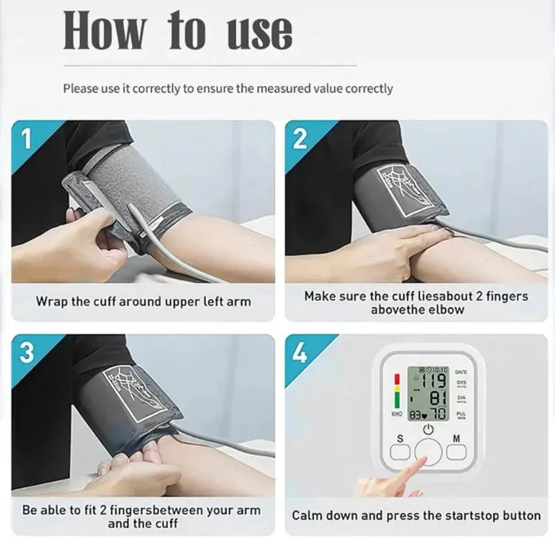 Digital Blood Pressure Monitor | Upper Arm Automatic BP Machine YMDS