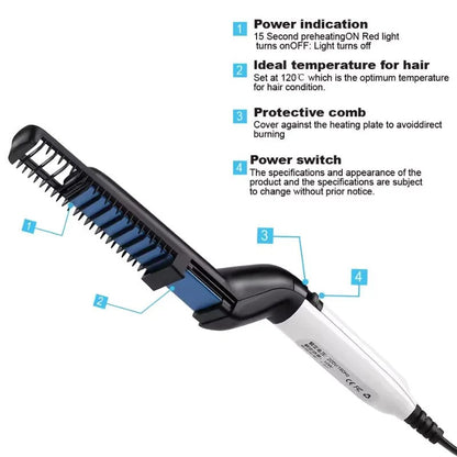 Hair & Beard Straightener Comb for Men YMDS