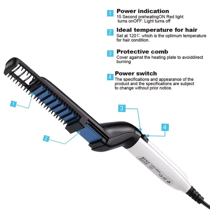 Hair & Beard Straightener Comb for Men YMDS