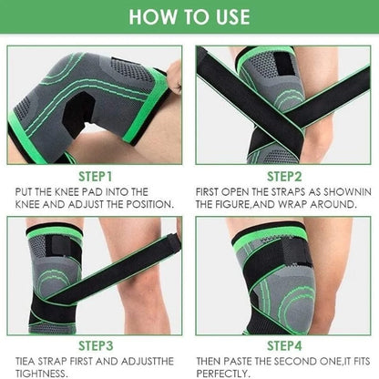 Adjustable 3D Knee Support Band with Patella Gel Pad & Anti-Slip Grip YMDS