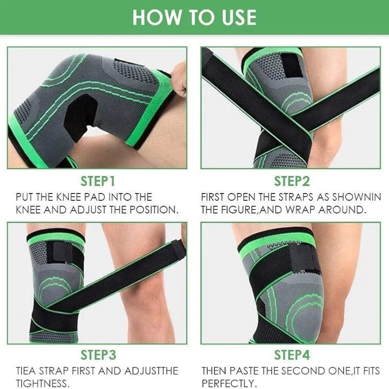Adjustable 3D Knee Support Band with Patella Gel Pad & Anti-Slip Grip YMDS