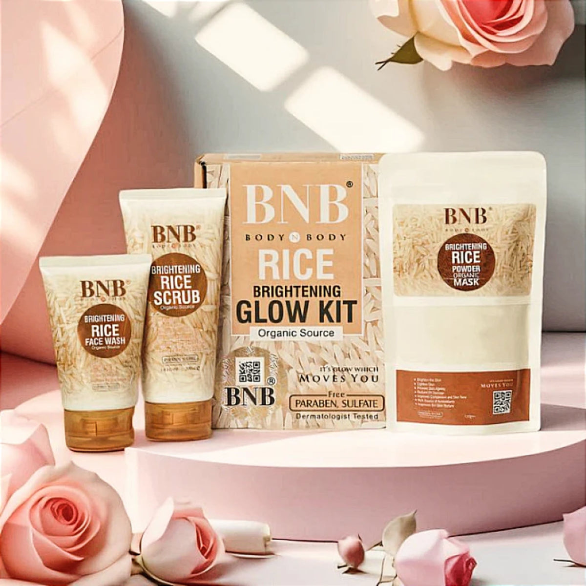 BNB Rice Extract Bright & Glow Facial Kit YMDS