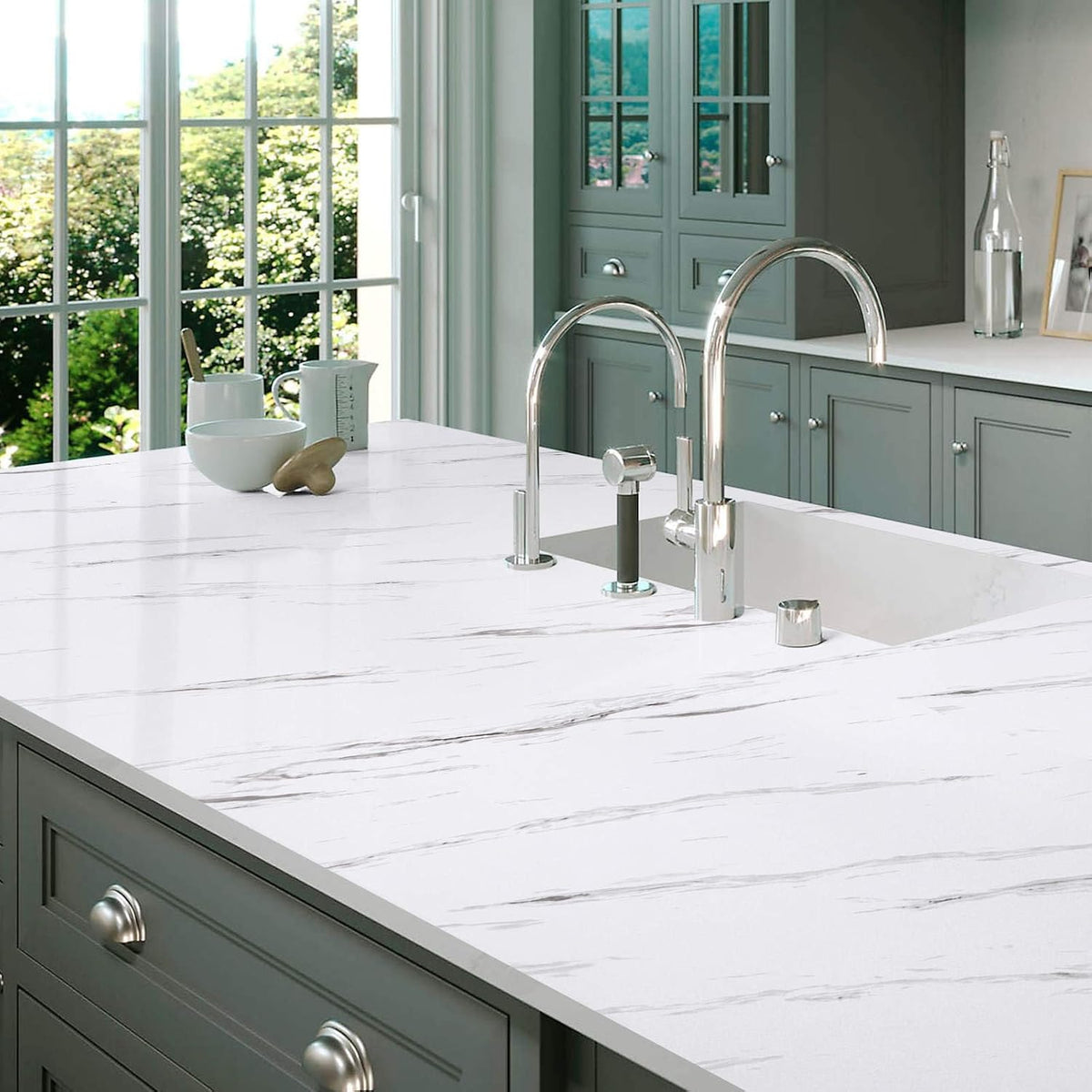 White & Grey | Marble Sheet Sticker 60x200cm YMDS