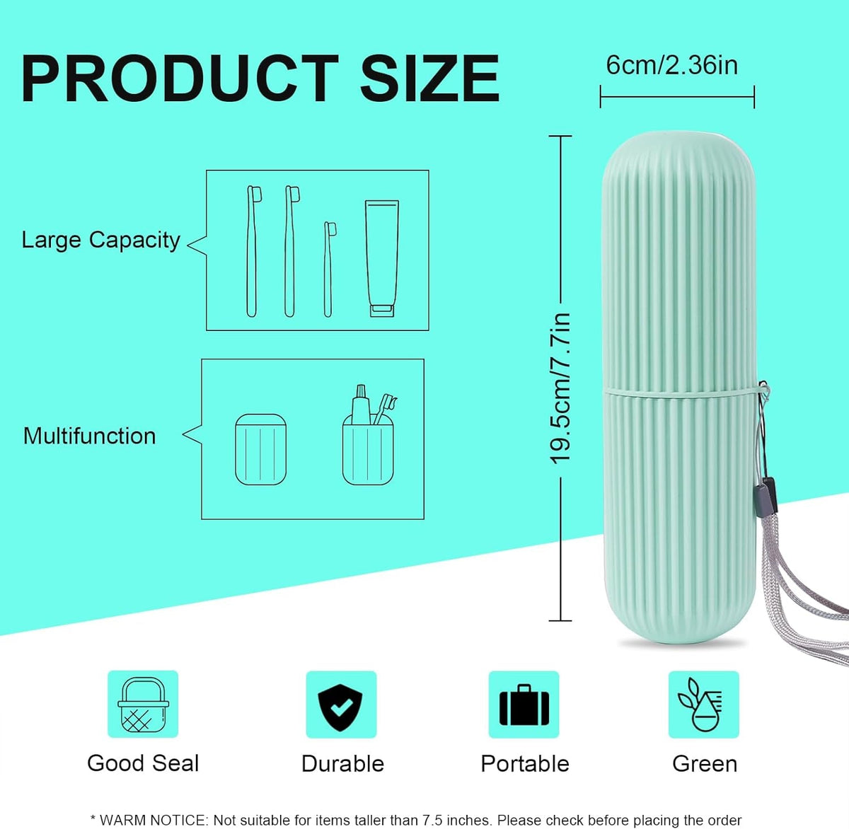 Portable Toothbrush & Toothpaste Holder Case YMDS