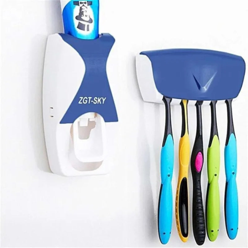 Automatic Toothpaste Dispenser Set with Wall-Mounted Toothbrush Holder YMDS