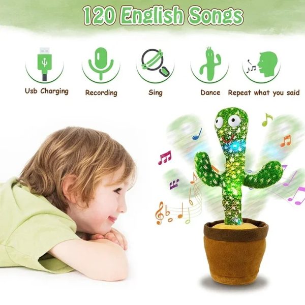 Rechargeable Dancing Cactus Toy with Hat YMDS