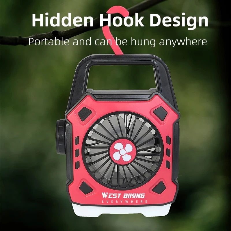 Multipurpose Rechargeable Desk & Camping Fan with LED Light, Flashlight & Power Bank YMDS