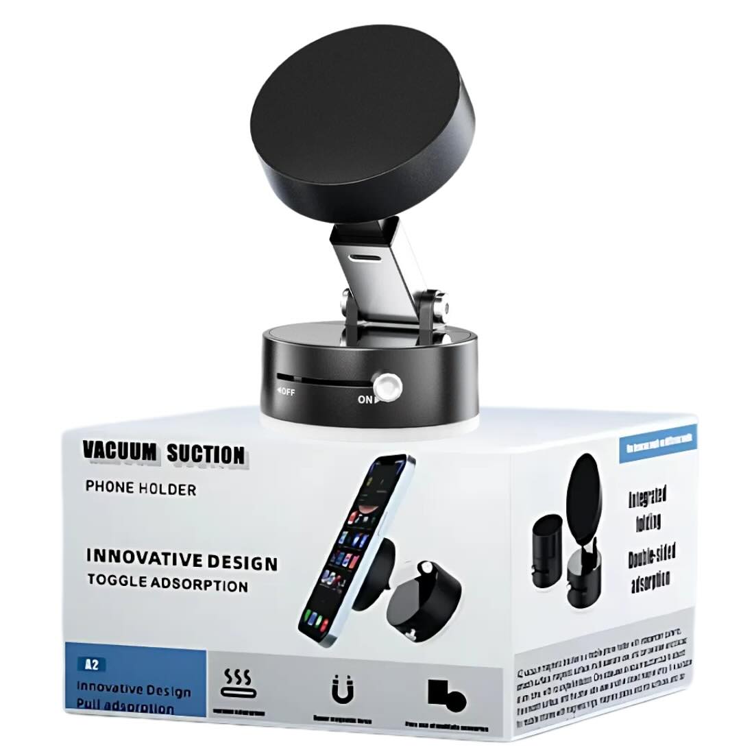Magnetic Wireless Phone Holder with Foldable Suction Grip for Secure Mounting YMDS