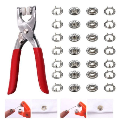 Metal Hand Press Tich Button Fixer Machine with 25 Snap Buttons YMDS