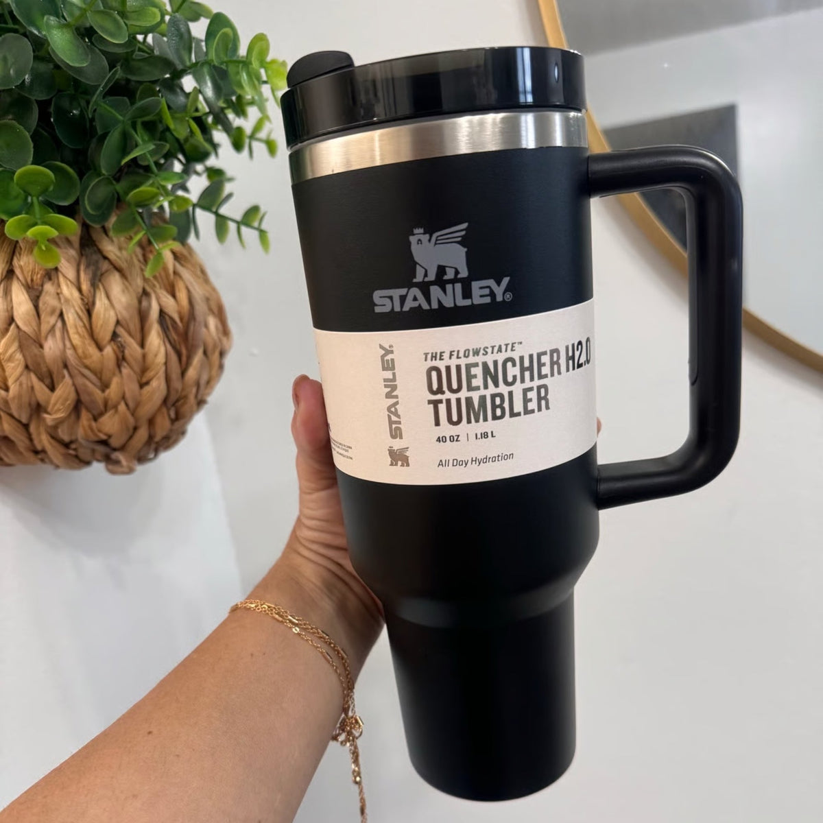 Black Stanley 40 Oz Stainless Steel Tumbler | Leak-Proof Vacuum Insulated Travel Mug | Hot & Cold YMDS