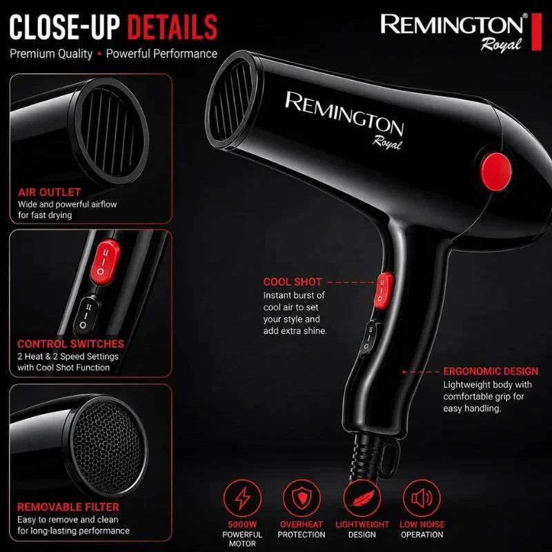 Remington Royal Style House Hair Dryer | Model S-6004 HHC