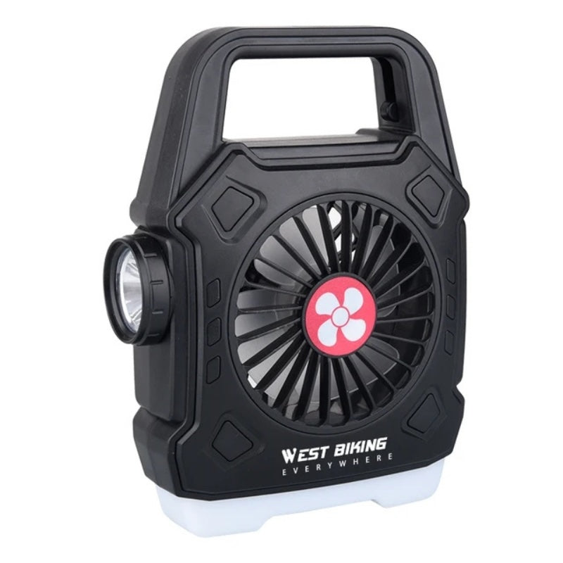 Multipurpose Rechargeable Desk & Camping Fan with LED Light, Flashlight & Power Bank YMDS