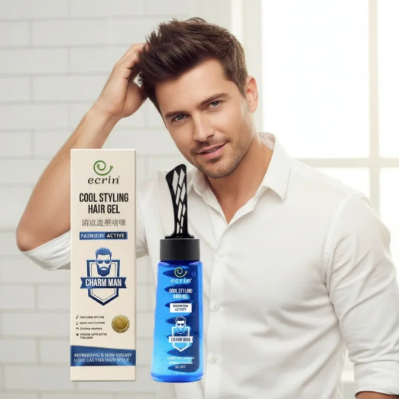 ECRIN Cool Styling Hair Gel 280ml with Active Collagen Strong Hold & Cool Fresh Effect YMDS