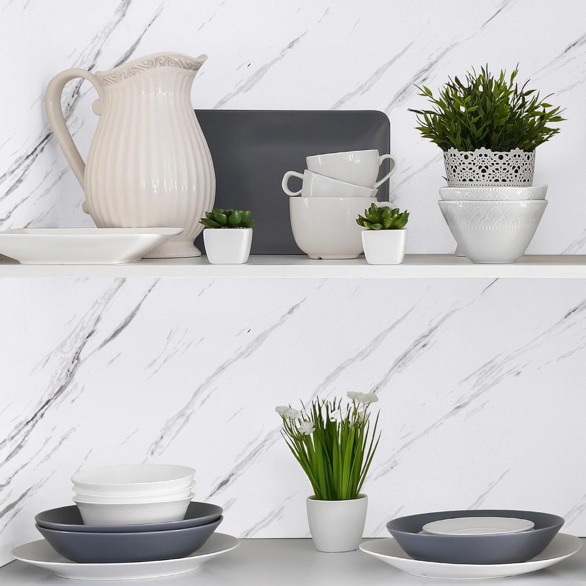 White & Grey | Marble Sheet Sticker 60x200cm YMDS