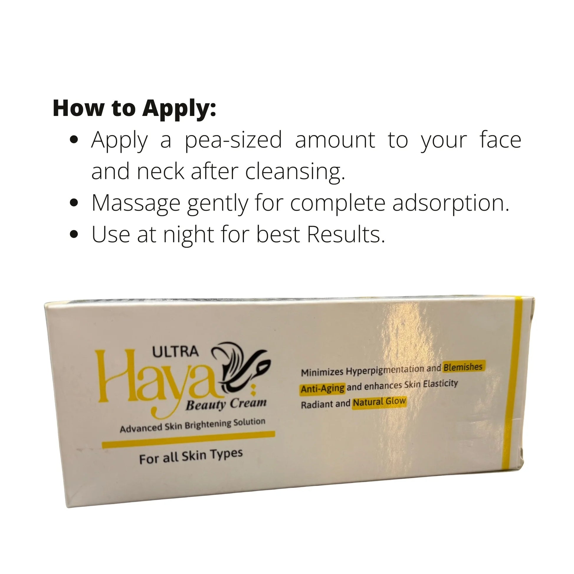 Haya Ultra Beauty Cream | Advanced Skin Brightening Solution for All Skin Types 30gm YMDS