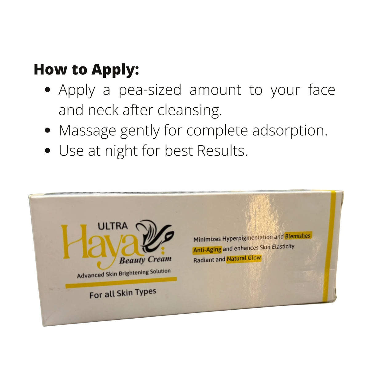 Haya Ultra Beauty Cream | Advanced Skin Brightening Solution for All Skin Types 30gm YMDS