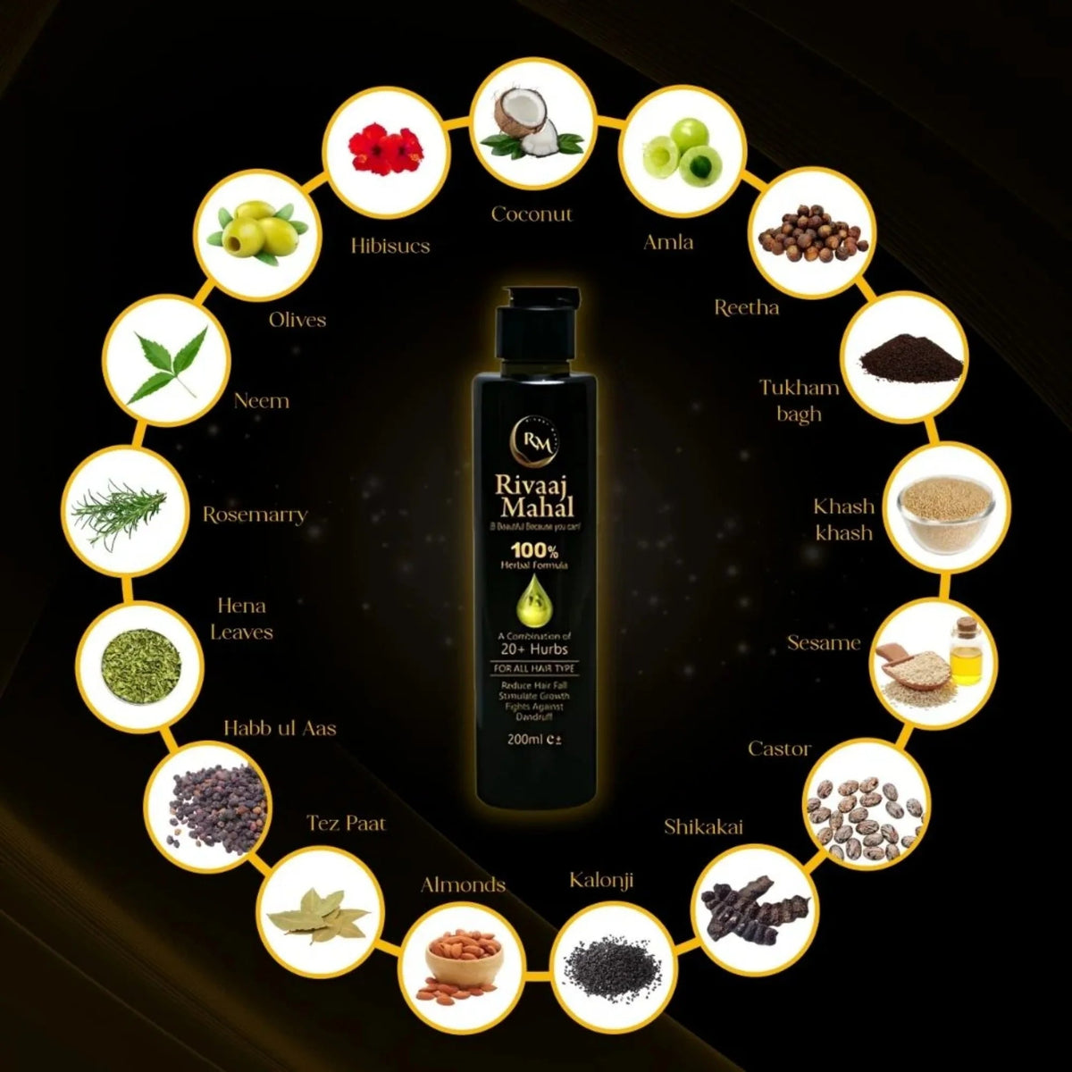 Rivaaj Mahal Herbal Hair Oil 100% YMDS
