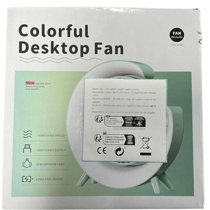 Colorful USB Rechargeable Desktop Fan YMDS