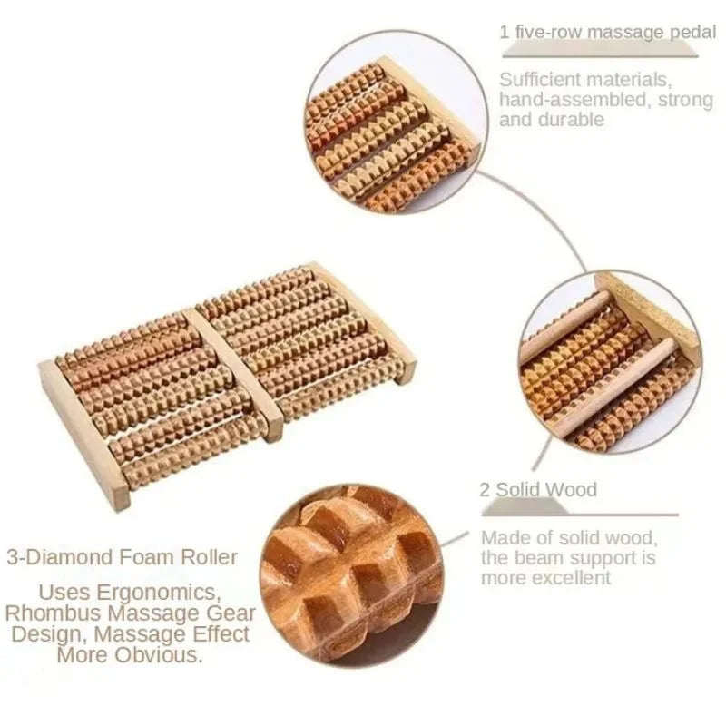 Wooden Foot Roller Massager YMDS