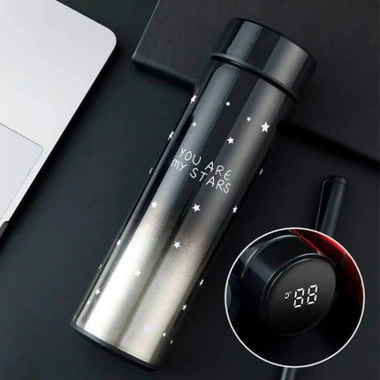 LED Temperature Display Water Bottle Stars Design YMDS