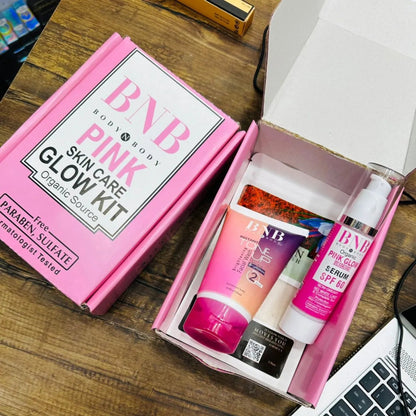 BNB Pink Face Glow Kit | 3-in-1 Skincare Wash Mask SPF Protection Set YMDS