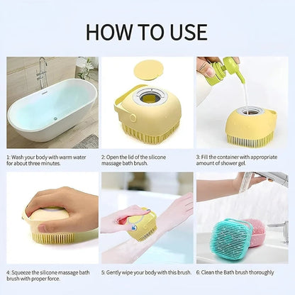 Soft Silicone Bath Brush with Hooks YMDS