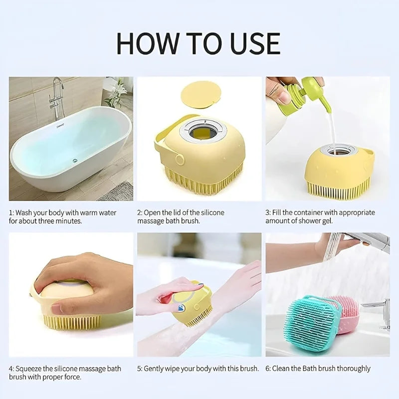 Soft Silicone Bath Brush with Hooks YMDS
