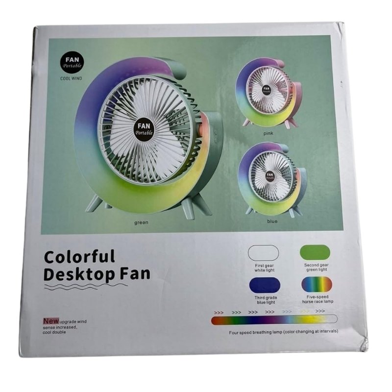 Colorful USB Rechargeable Desktop Fan YMDS