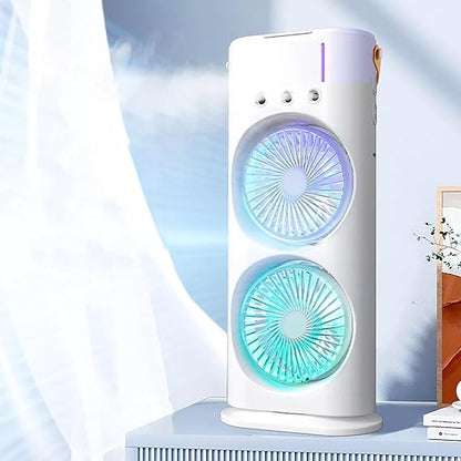 Mini Double Head Mist Fan with LED Light & Humidifier YMDS