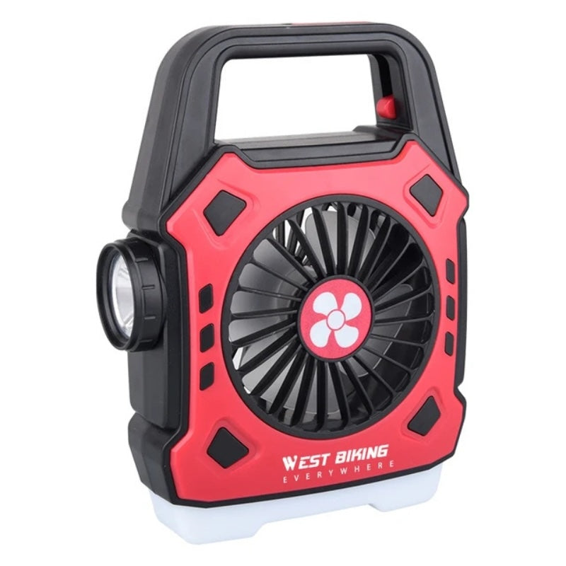 Multipurpose Rechargeable Desk & Camping Fan with LED Light, Flashlight & Power Bank YMDS