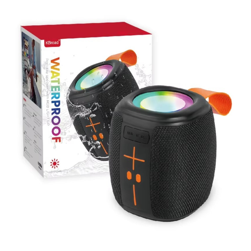 KBroad Waterproof Portable Bluetooth Speaker with RGB LED Lights – IPX6 Bass Boost Speaker for Outdoor, Party & Beach Use Rida's Collection