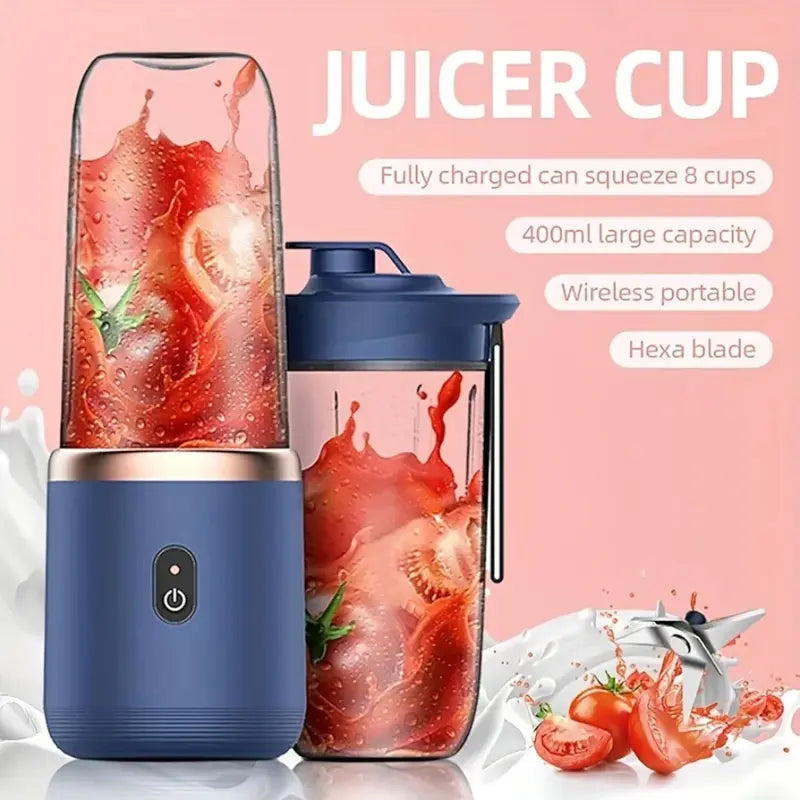 Hexa Blade Juicer Rechargeable Mini Automatic Electric Juicer 2in1 ARDS