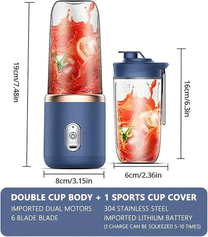 Hexa Blade Juicer Rechargeable Mini Automatic Electric Juicer 2in1 ARDS