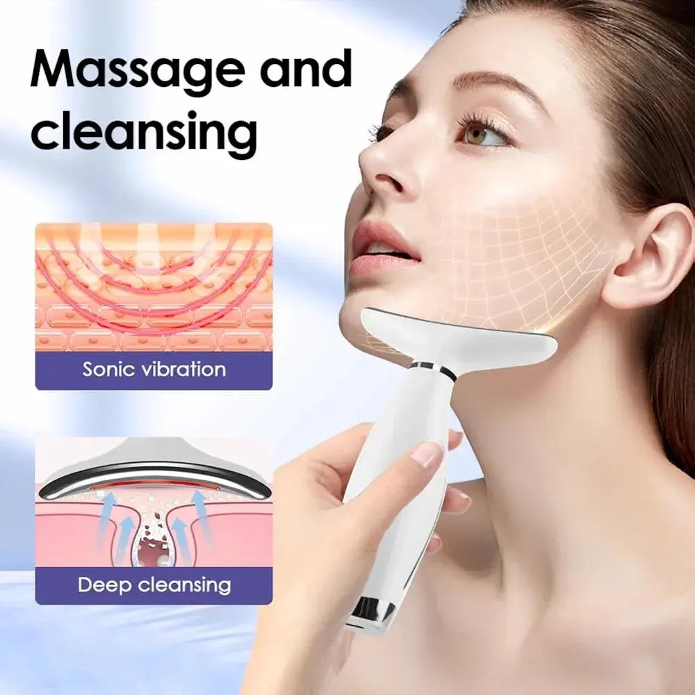 7 Colors LED Lights Face Neck Beauty Device Vibration Massage Improve Neck Lines Home Use Face Lifting Machine 7 Modes 3 Levels Rida's Collection