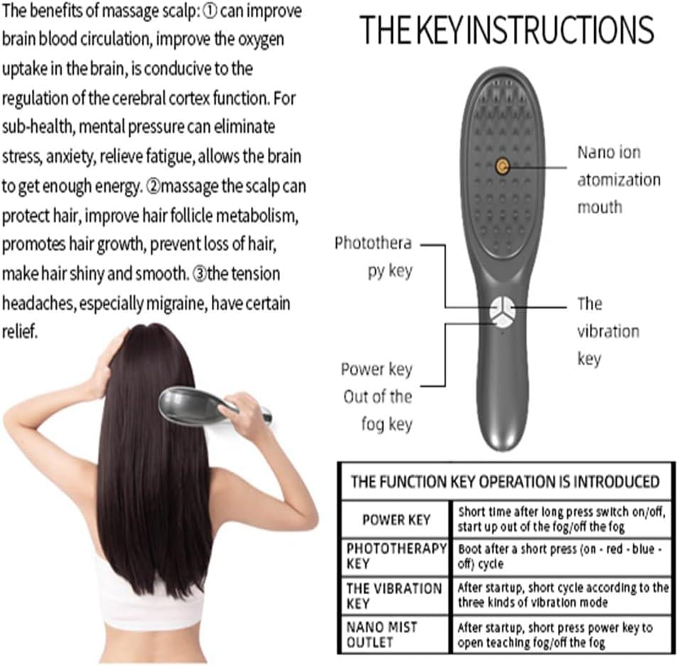 Steam Hair Comb 3D Massager for Head Ultrasonic Vibration Atomization Electric Massage Steam Hair Brush ARDS