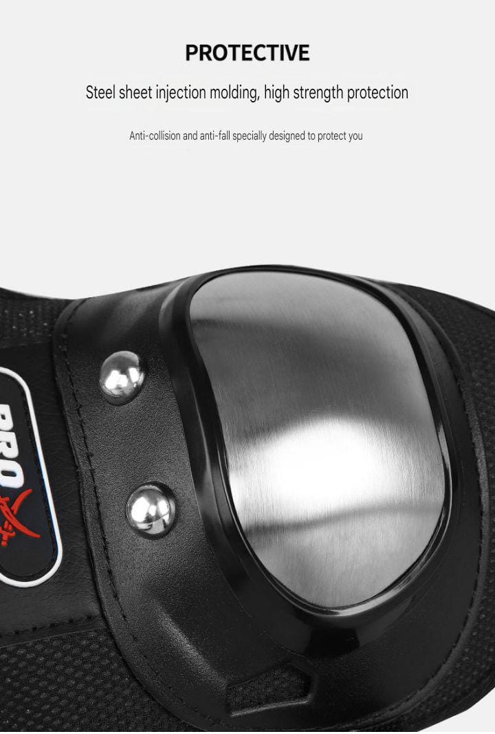 Motorcycle Elbow Pads for Men Stainless Steel Off-road Locomotive Protective Gear Anti-fall Riding Equipment (4 pcs) HHC
