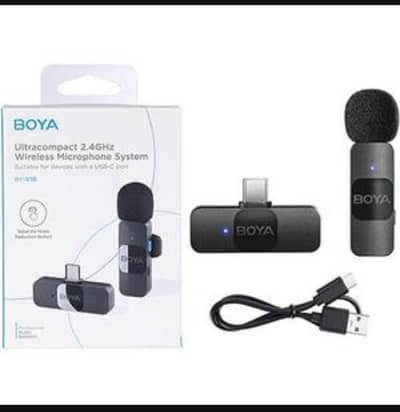 BOYA BY-MW12  Wireless Lavalier Microphone for iPhone, Android & DSLR | Type-C & Lightning | Noise Reduction | Live Streaming, Vlogging & Recording Mic HHC