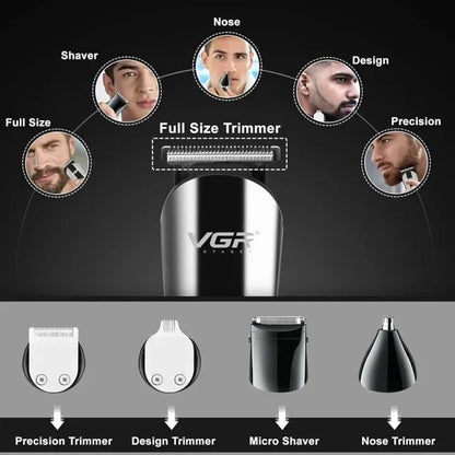 VGR V-107 11-In-1 Professional Grooming Kit With Multiple Attachments For Complete Personal Care HHC