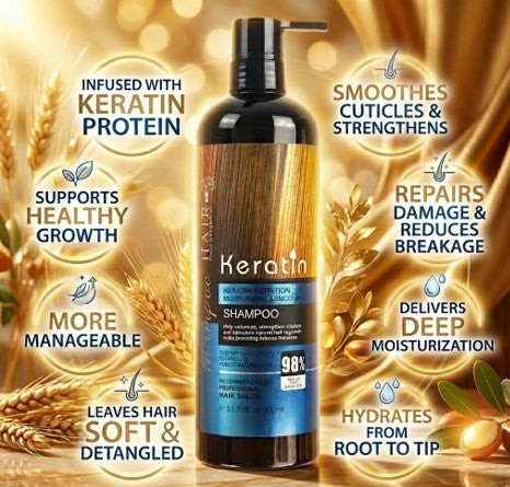 Blue Keratin Shampoo Nutrition Moisturizing And Smooth Shampoo 900ML (Recommended by professional hair Salon) ARDS