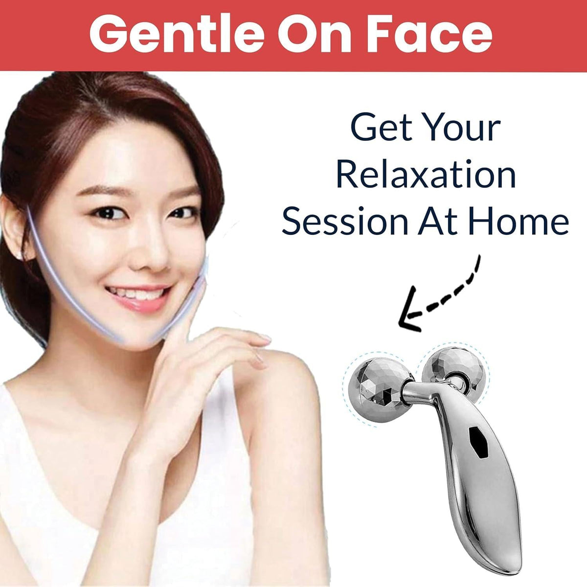 3d Manual Face Massager For Women Facial Massager and Face Roller For Glowing Skin Self Care Product Body Massage Tool Silver Rida's Collection